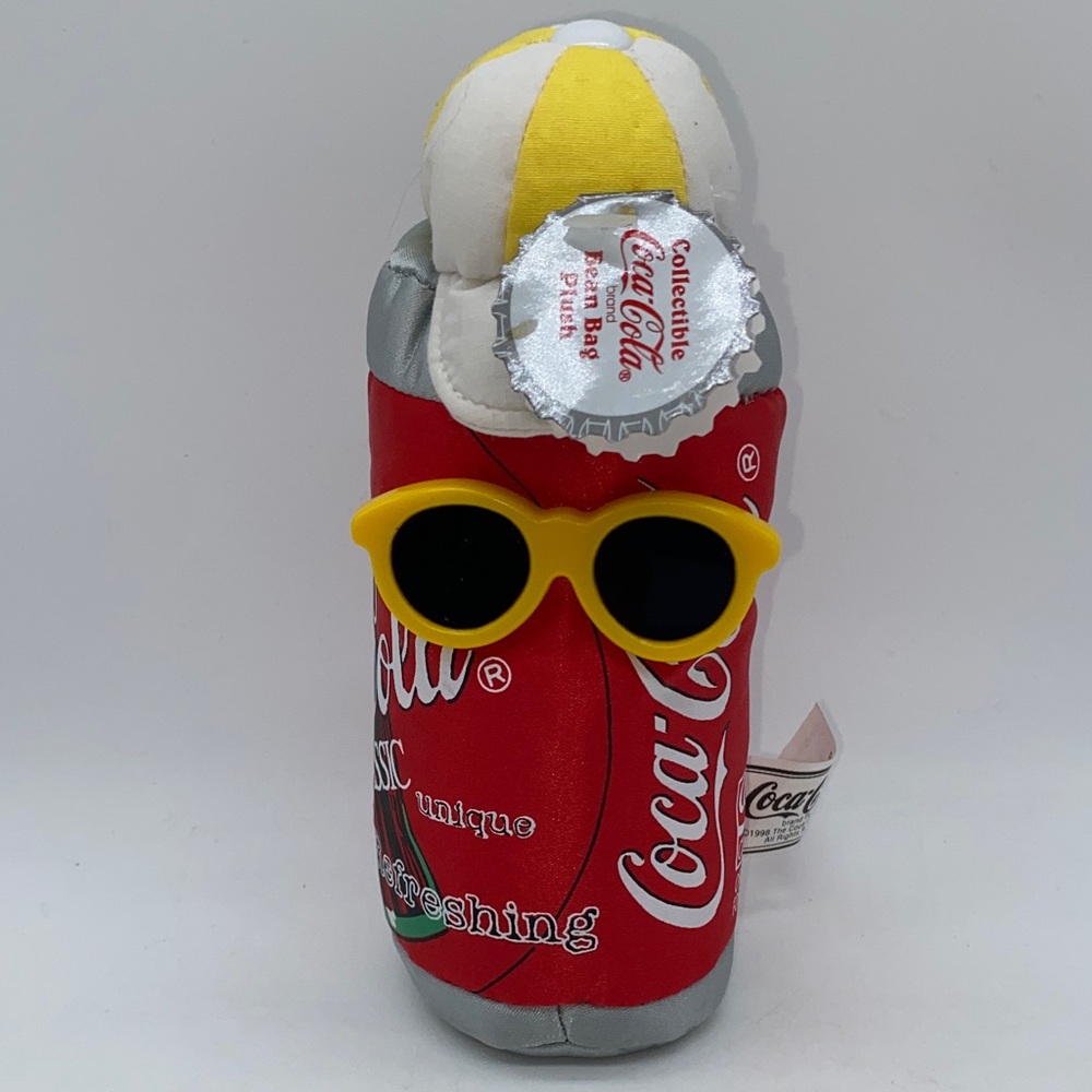 Coca-Cola Can In Shades Collectible Bean Bag Plush Sunglasses Cola Pop 1998